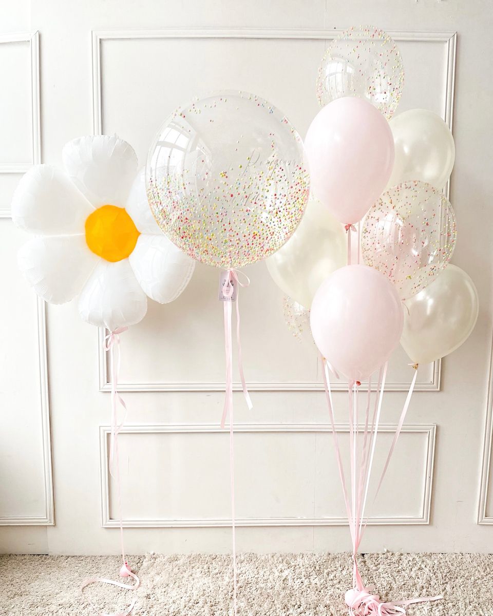 Композиция «Ромашка на розовом поле»