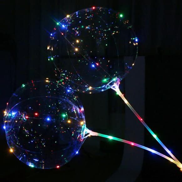Светящиеся Шары Bubble (Баблс-Бобо) со светящей лентой на палочке